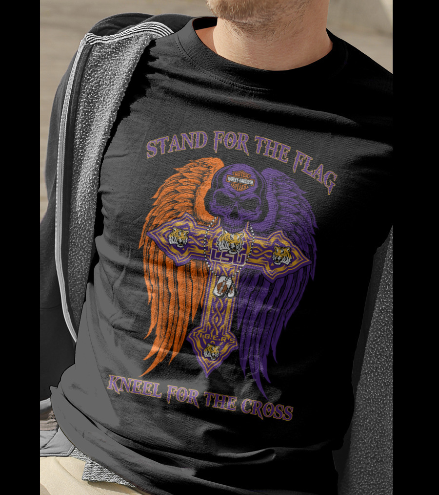 Stand For The Flag Kneel For The Cross Lsu Tigers T-Shirt