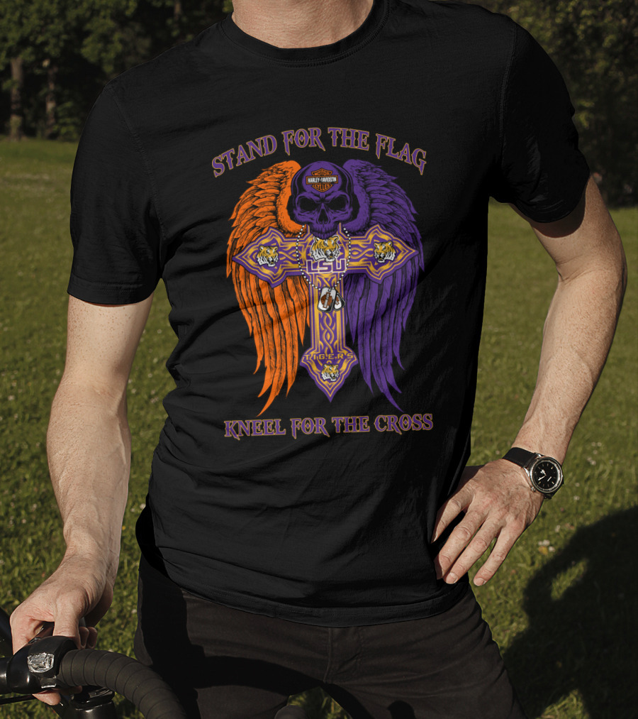 Stand For The Flag Kneel For The Cross Lsu Tigers T-Shirt
