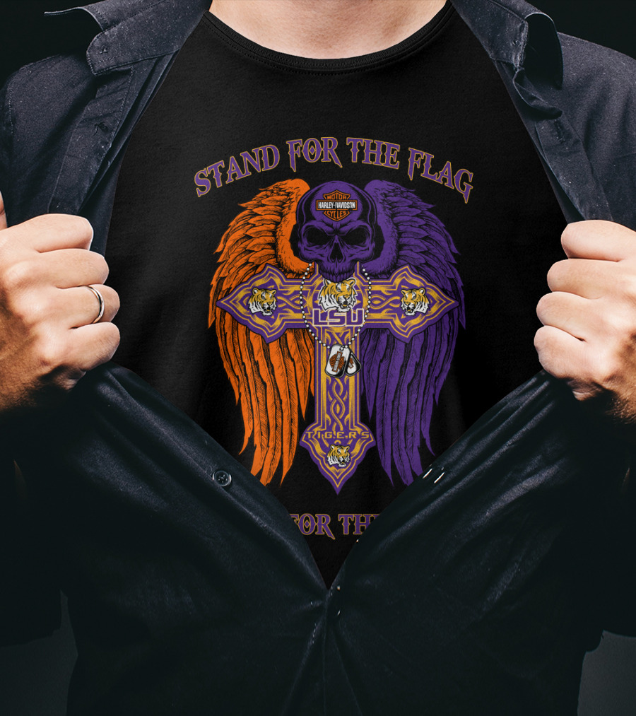 Stand For The Flag Kneel For The Cross Lsu Tigers T-Shirt