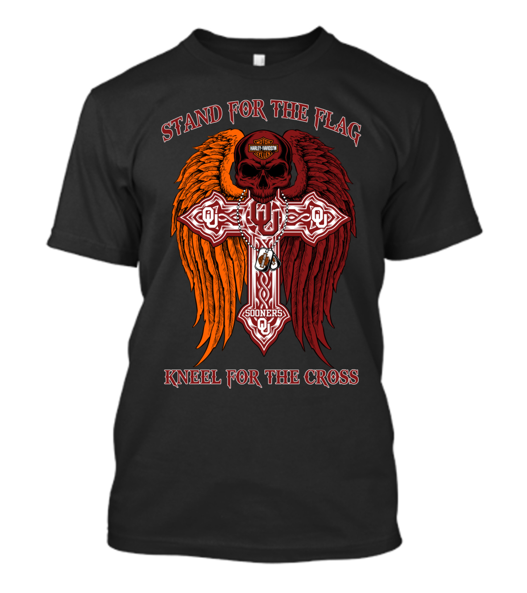 Stand For The Flag Kneel For The Cross Oklahoma Sooners T-Shirt