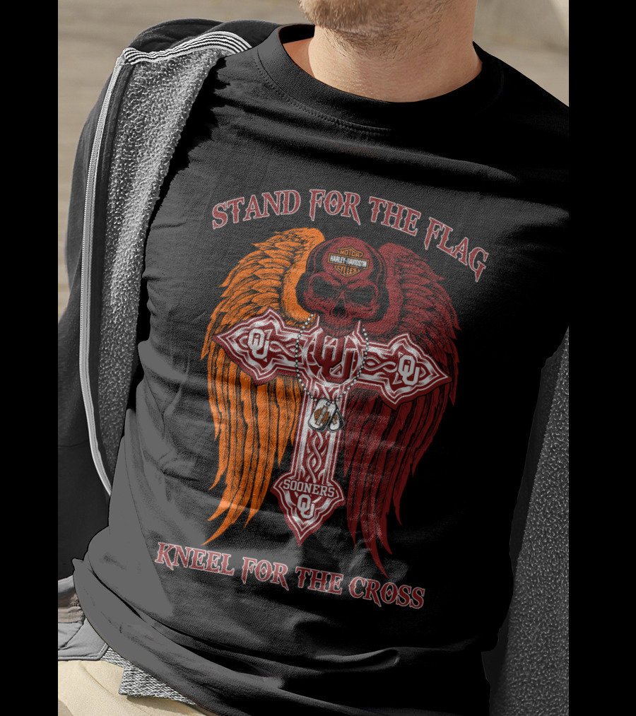 Stand For The Flag Kneel For The Cross Oklahoma Sooners T-Shirt