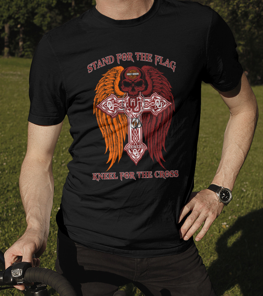 Stand For The Flag Kneel For The Cross Oklahoma Sooners T-Shirt