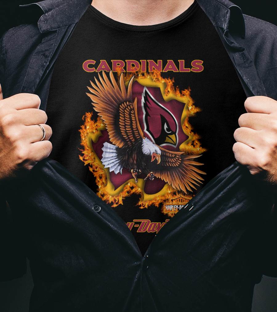 Cardinals Harley Davidson Nfl 84 Arizona Eagles Fire T-Shirt