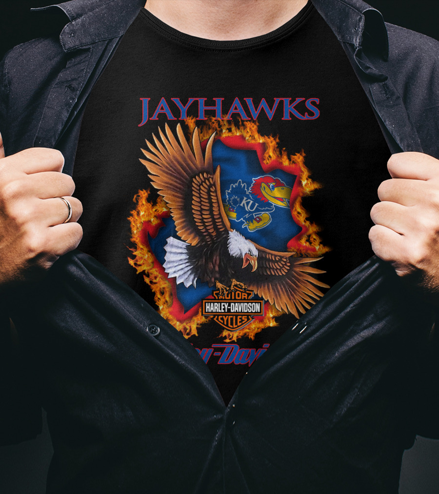 Jayhawks Harley Davidson Ncaa Kansas 04 Kansas Jayhawks T-Shirt