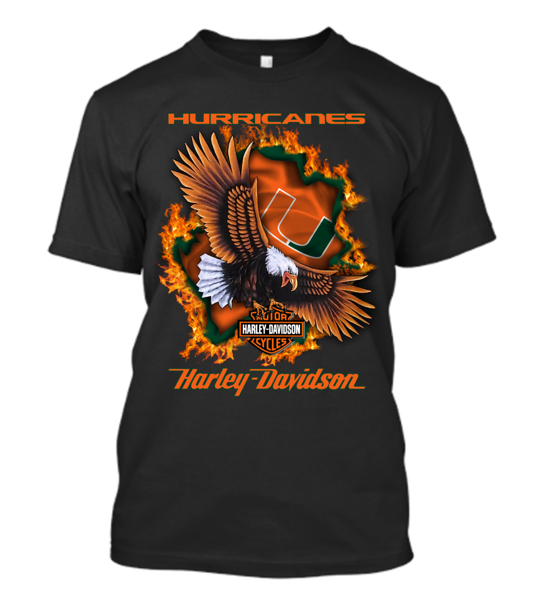 Hurricanes Miami Harley Davidson Ncaa 04.08 T-Shirt