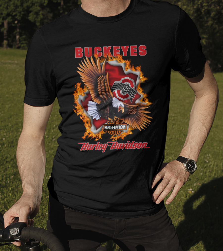 Buckeyes Ohio State Harley Davidson Cycles T-Shirt