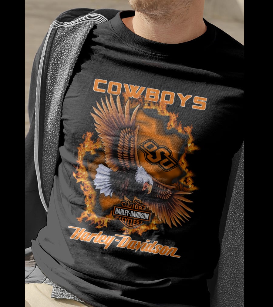 Cowboys Osu Harley Davidson Cycles Ncaa Oklahoma State T-Shirt