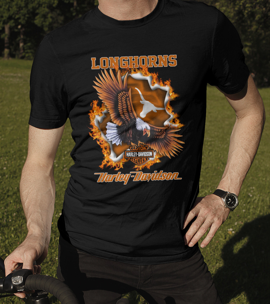 Longhorns Harley Davidson Ncaa Texas Longhorns Eagle T-Shirt