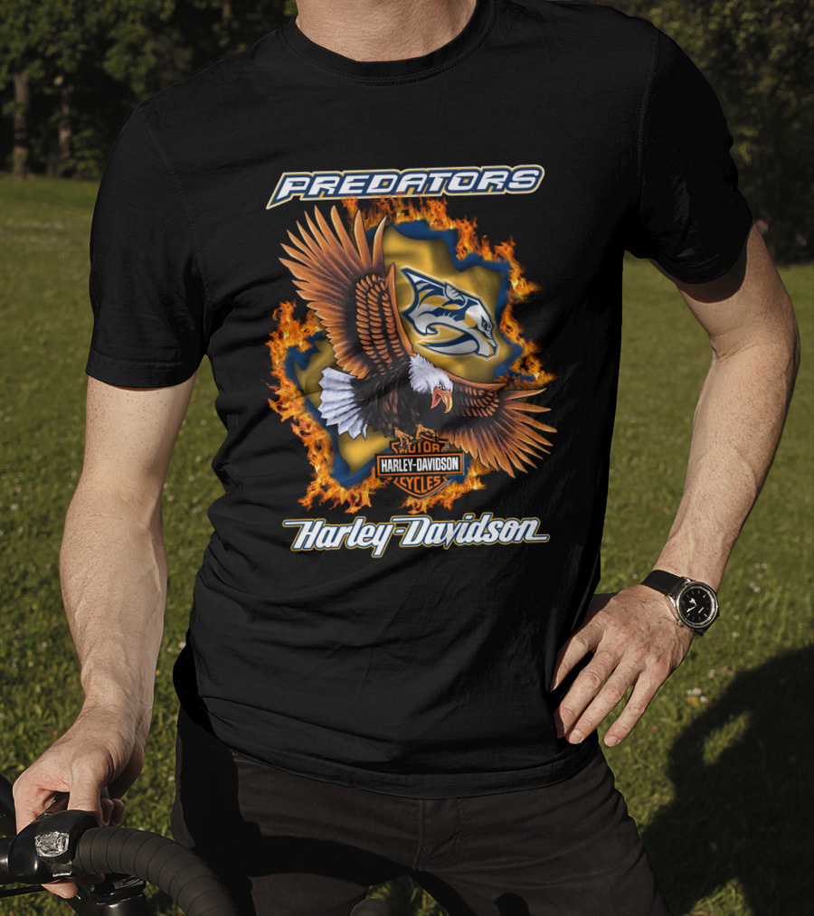 Predators Harley Davidson Nashville Cycles Nhl Eagle T-Shirt