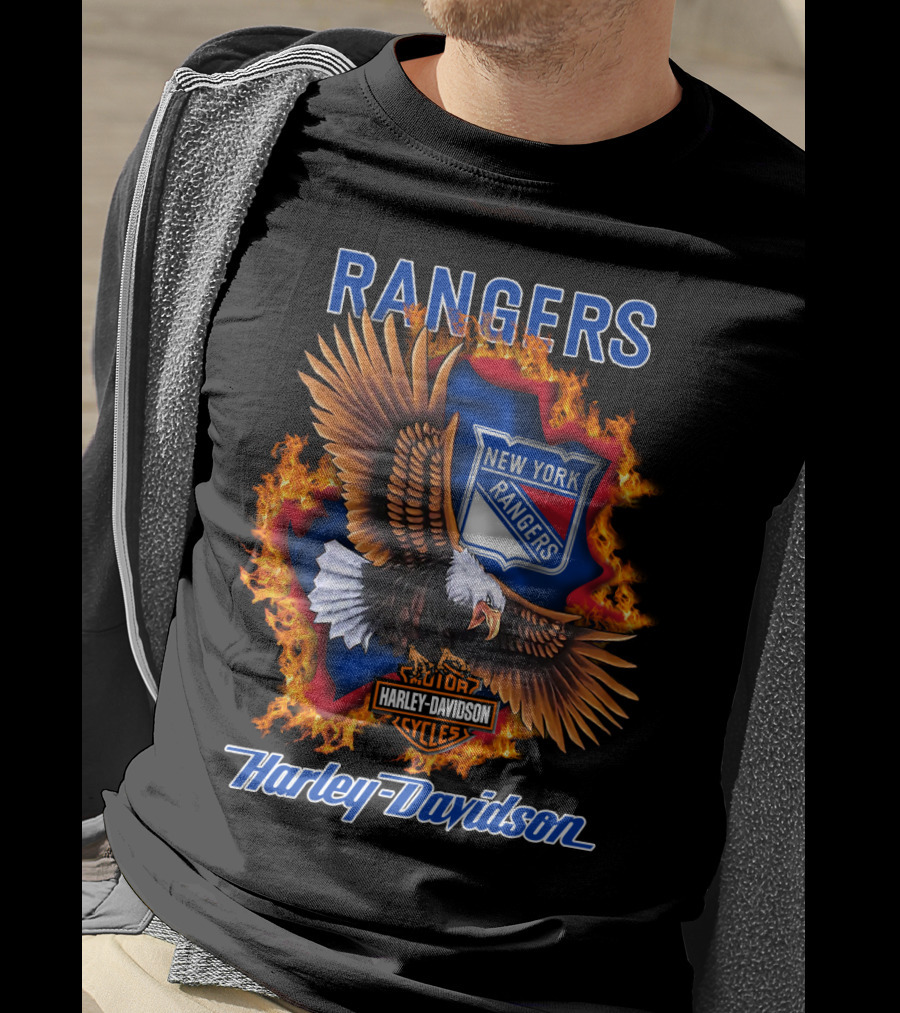 Rangers New York Rangers Harley Davidson Eagle T-Shirt