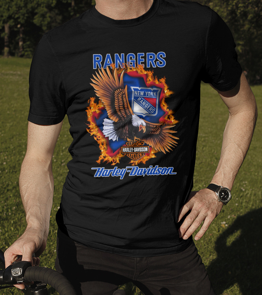 Rangers New York Rangers Harley Davidson Eagle T-Shirt