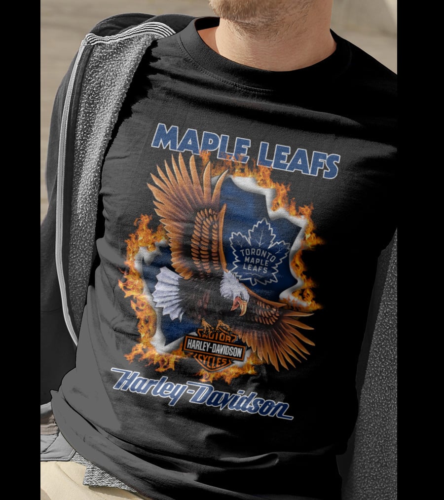 Maple Leafs Toronto Maple Leafs Harley Davidson Cycles T-Shirt