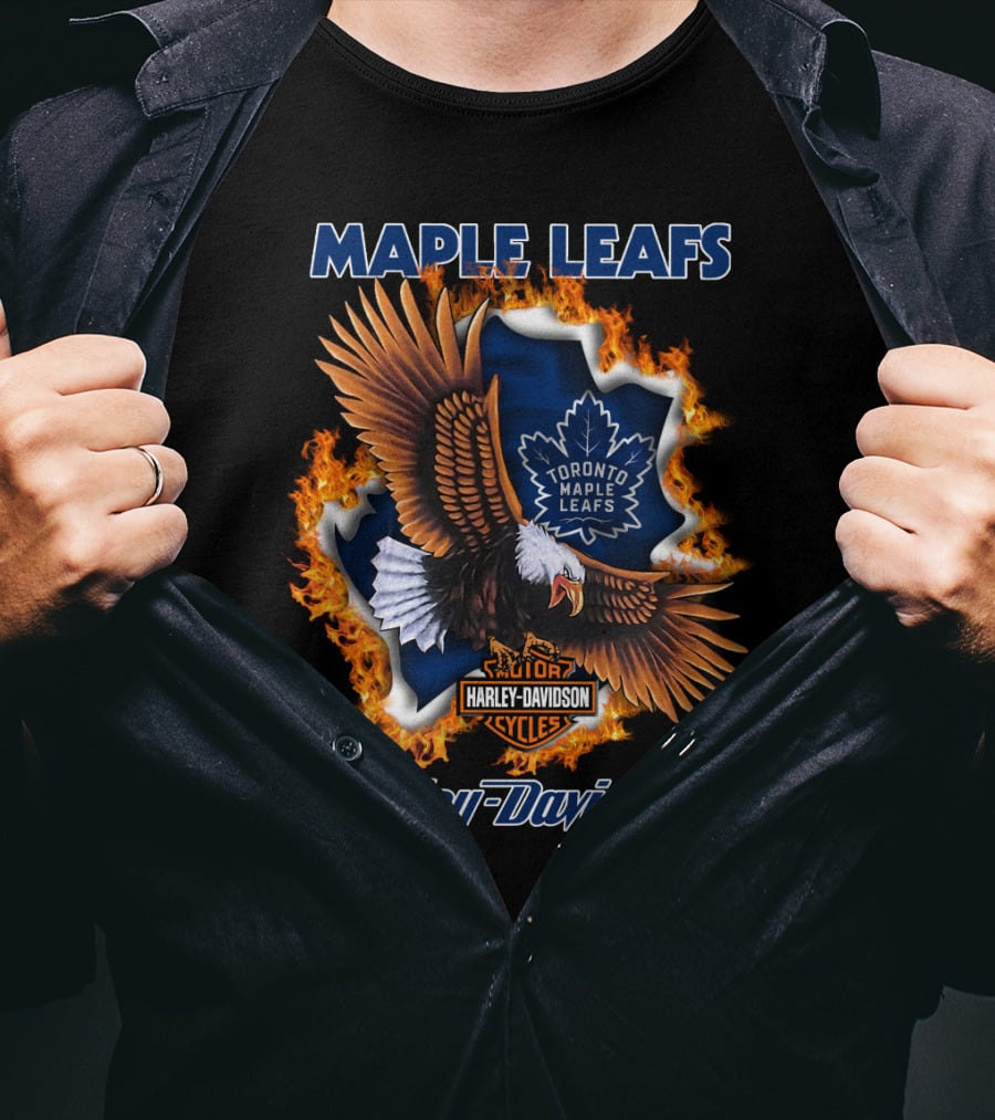 Maple Leafs Toronto Maple Leafs Harley Davidson Cycles T-Shirt
