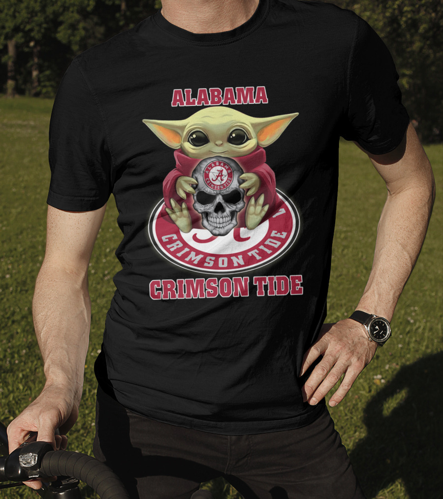 Alabama Crimson Tide Yd1404 Baby Alien Holding Skull T-Shirt