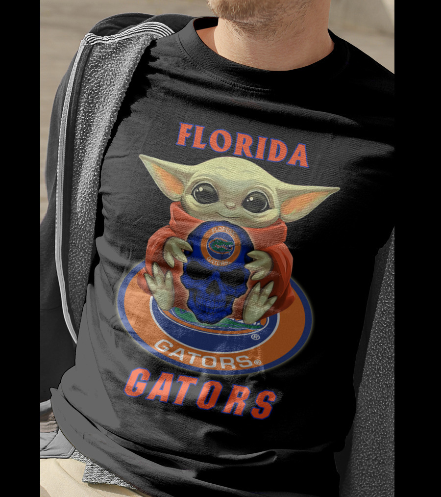 Florida Gators Baby Alien With Skull And Gators T-Shirt