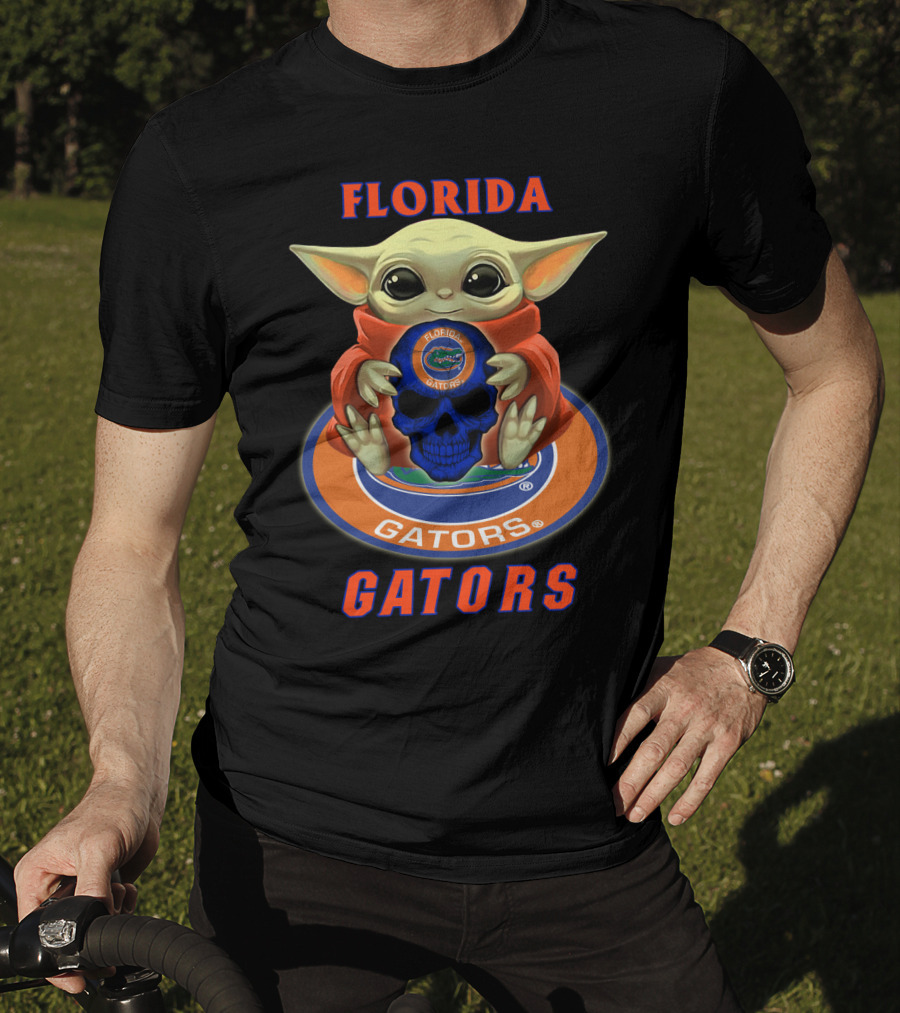 Florida Gators Baby Alien With Skull And Gators T-Shirt