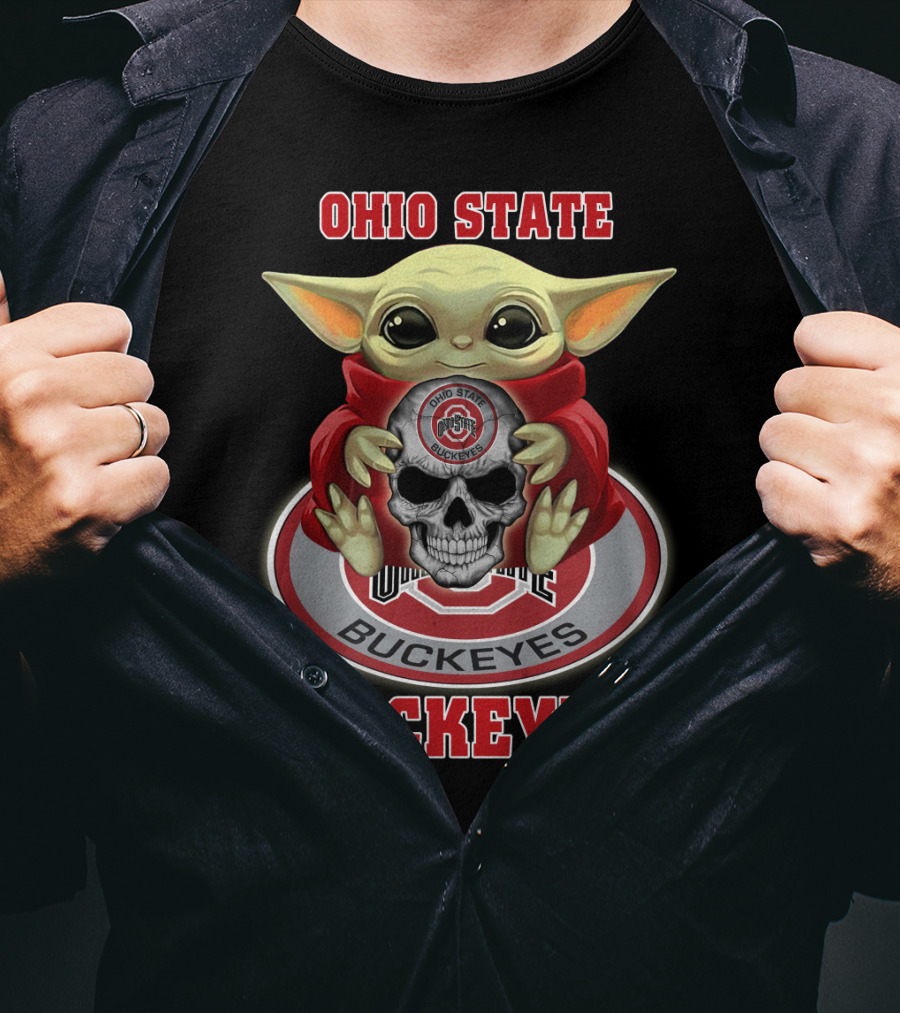 Ohio State Buckeyes Yoda Holding Skull T-Shirt