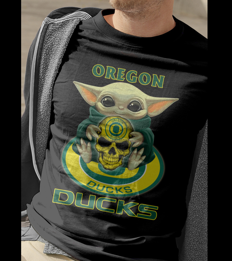 Oregon Ducks Baby Alien Holding Skull T-Shirt