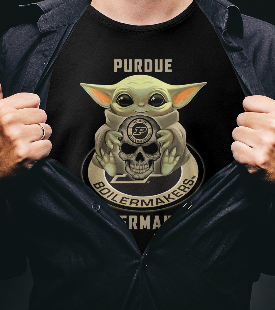 Purdue Boilermakers Yd1404 Baby Alien Skull T-Shirt