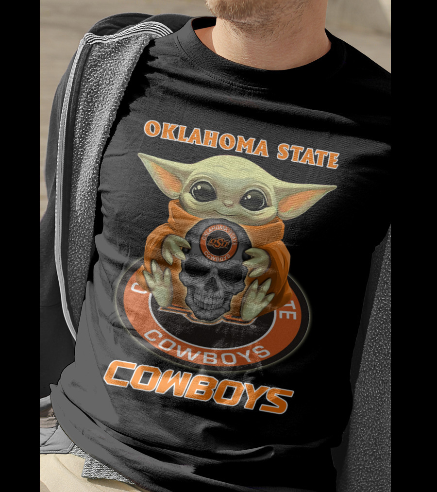 Oklahoma State Cowboys Baby Alien Holding Osu Skull T-Shirt