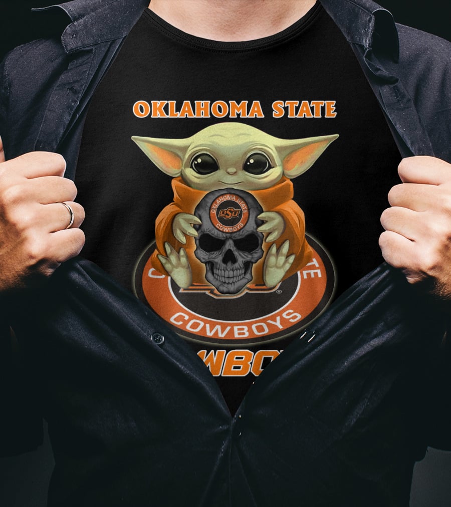 Oklahoma State Cowboys Baby Alien Holding Osu Skull T-Shirt