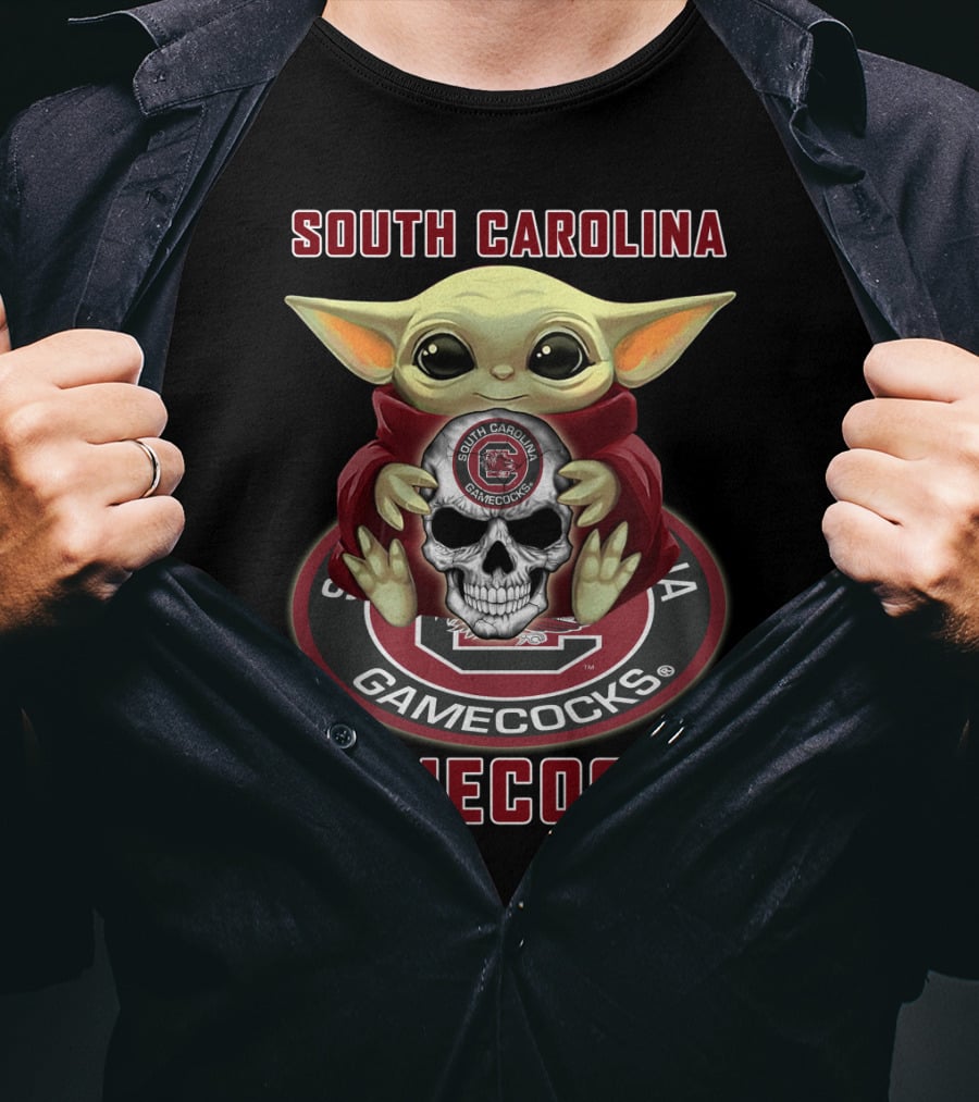 South Carolina Gamecocks Yd1404 Baby Alien Skull Circle T-Shirt
