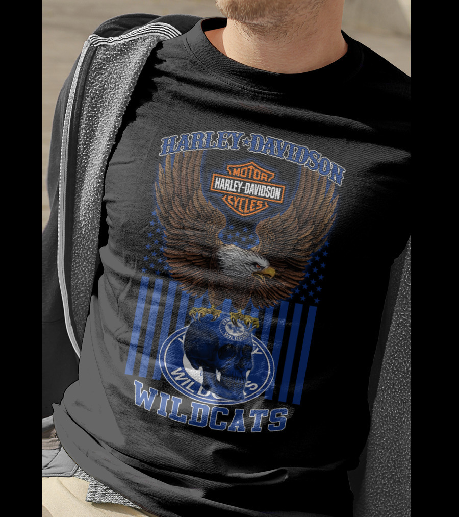 Harley Davidson Motor Cycles Eagle Wildcats T-Shirt