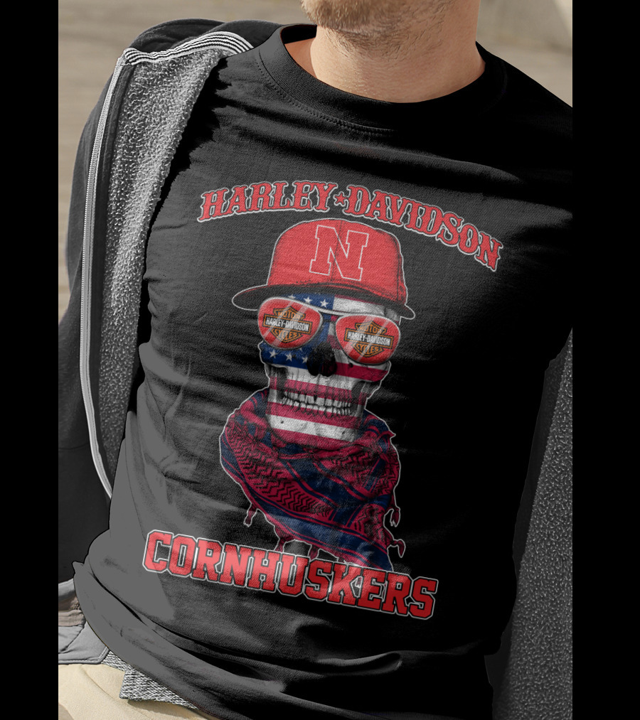 Harley Davidson Cornhuskers N Nebraska Usa T-Shirt