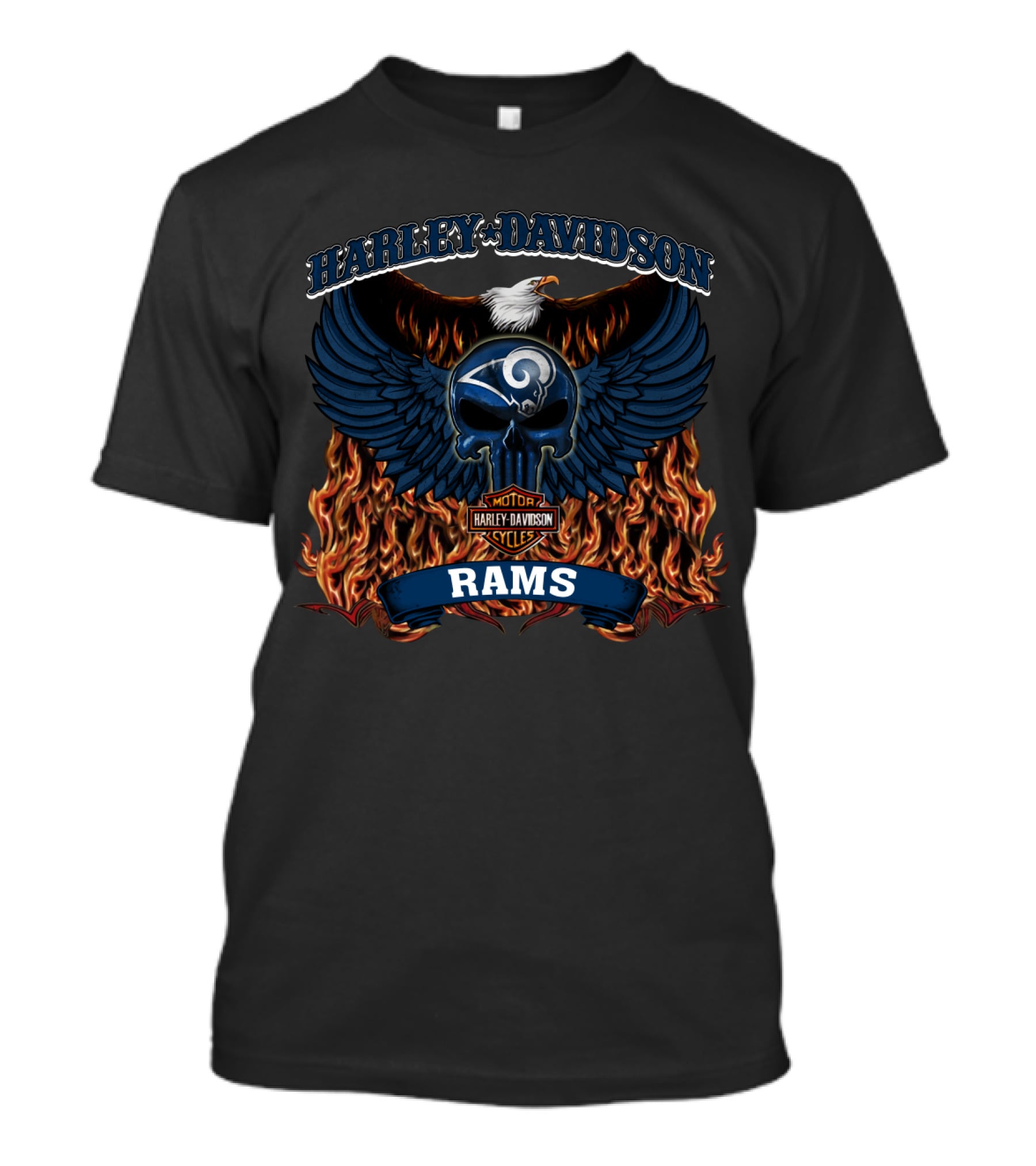 Harley Davidson Los Angeles Rams Nfl Motorcycles T-Shirt