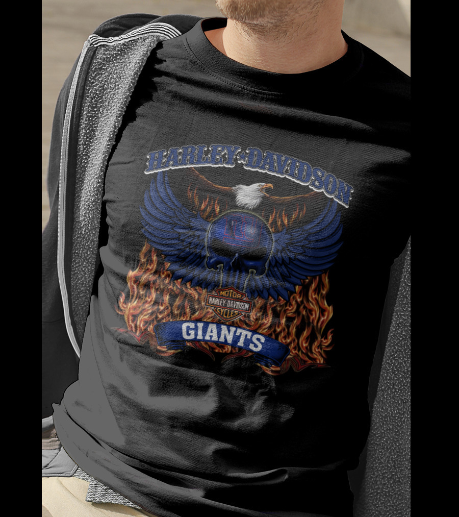 Harley Davidson Motorcycles New York Giants Nfl T-Shirt