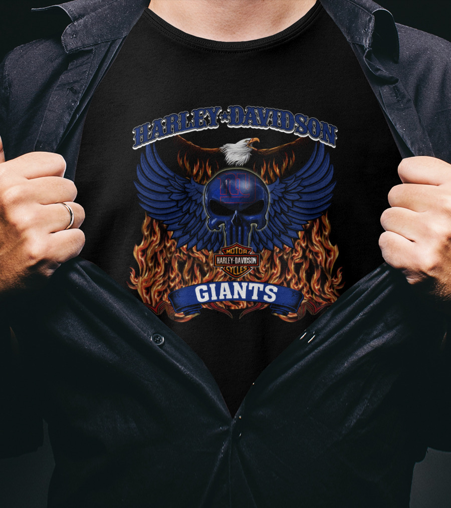 Harley Davidson Motorcycles New York Giants Nfl T-Shirt