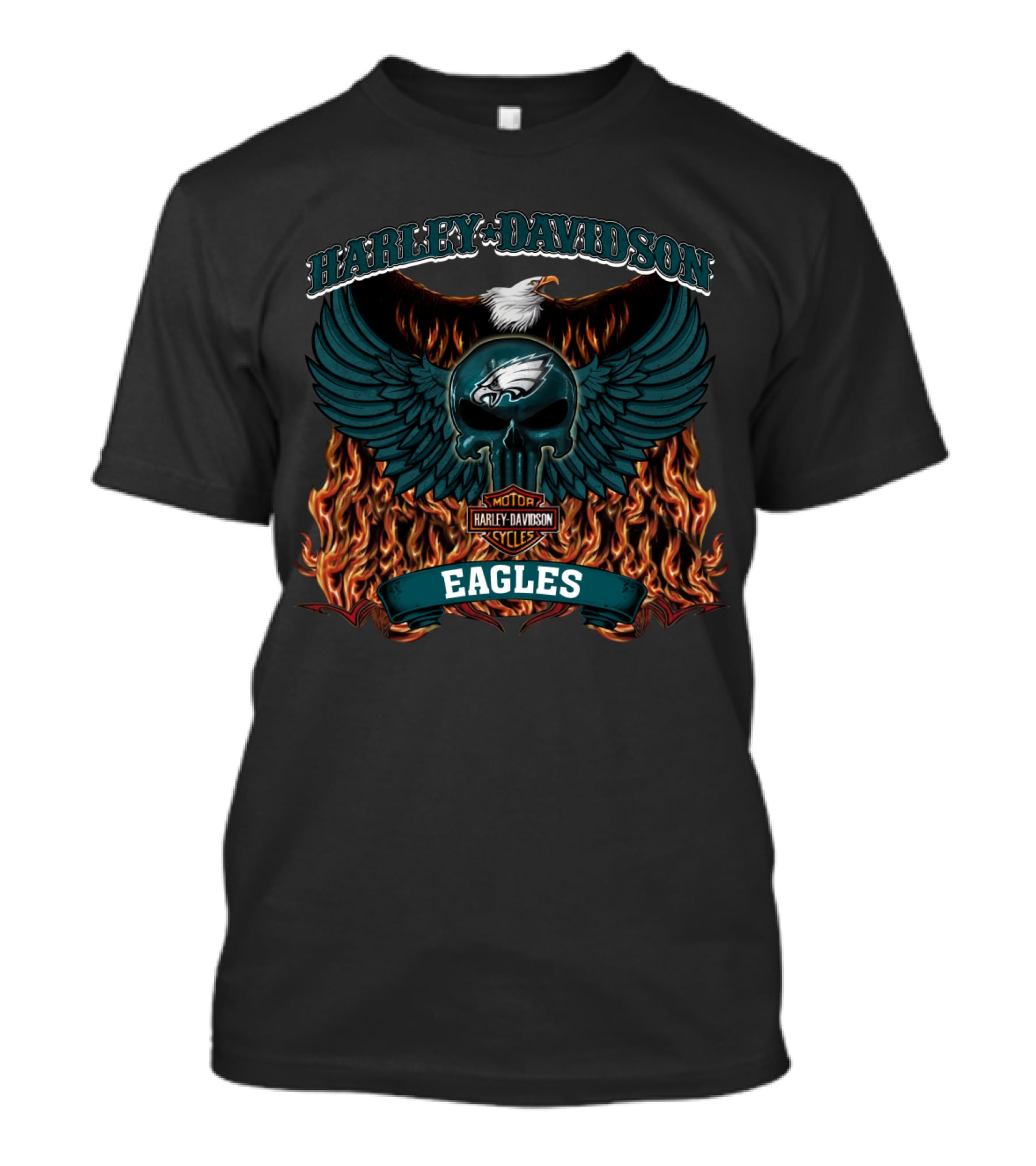 Harley Davidson Motorcycles Philadelphia Eagles Nfl T-Shirt