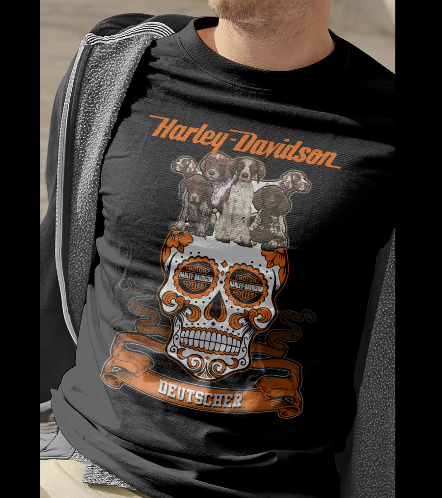 Harley Davidson Deutscher Hl Dog German Shorthaired Pointer T-Shirt