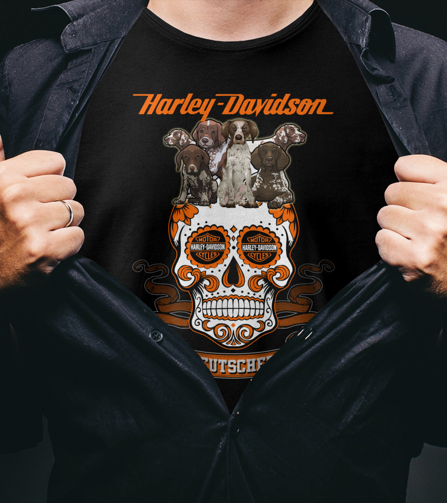 Harley Davidson Deutscher Hl Dog German Shorthaired Pointer T-Shirt