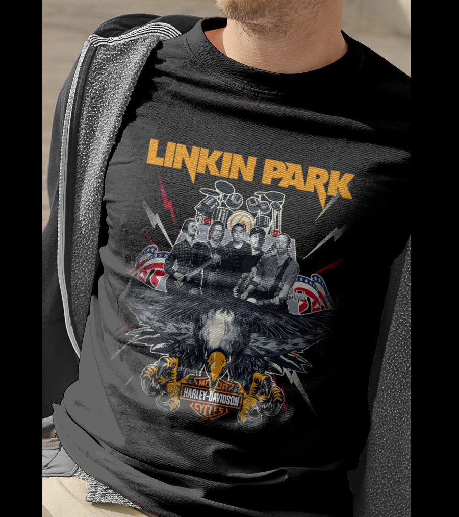 Linkin Park Harley Davidson Motor Cycles Band T-Shirt