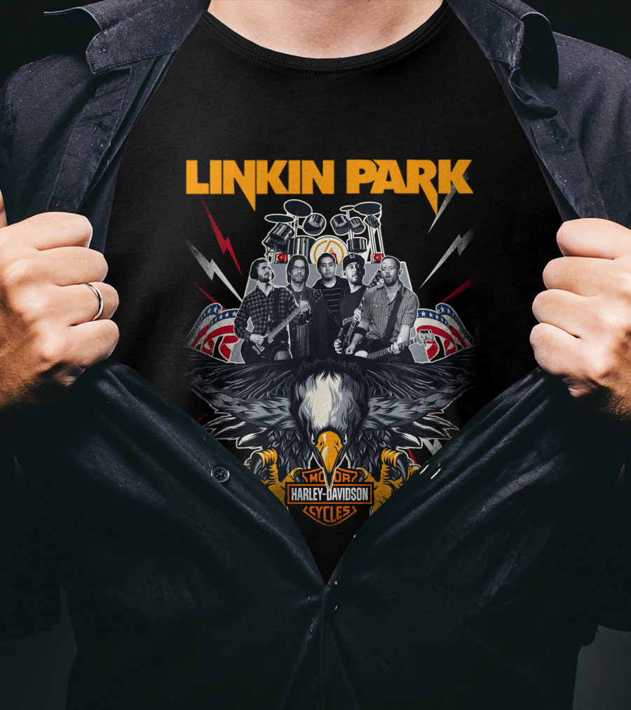 Linkin Park Harley Davidson Motor Cycles Band T-Shirt