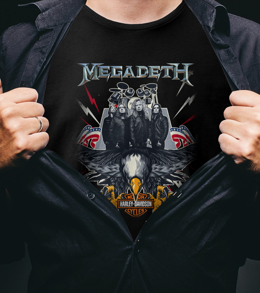 Megadeth Harley Davidson Cycles Band T-Shirt