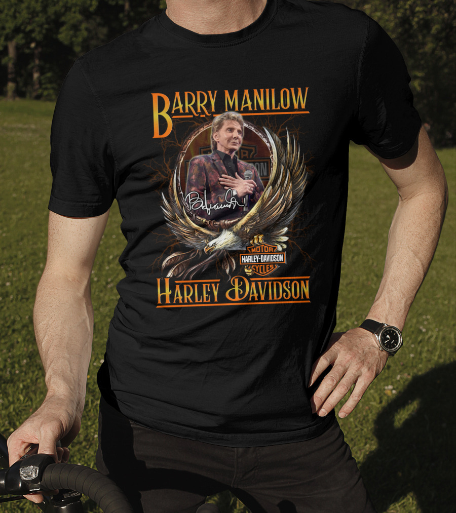 Barry Manilow Harley Davidson Motor Cycles Eagle T-Shirt