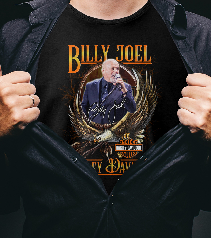 Billy Joel Harley Davidson Motorcycles Eagle T-Shirt