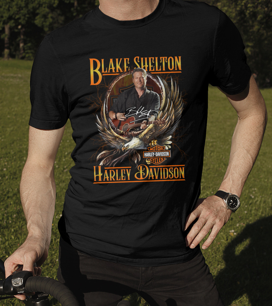 Blake Shelton Harley Davidson Motor Cycles T-Shirt