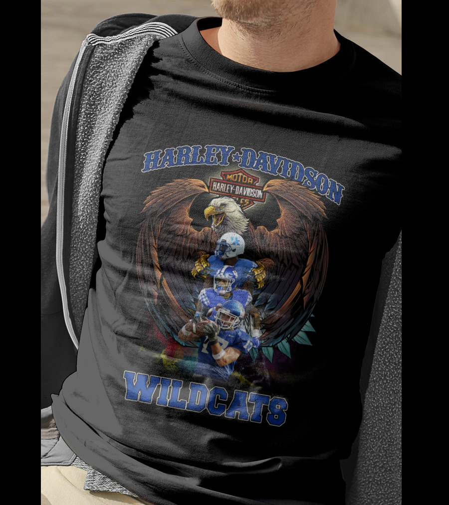 Harley Davidson Motor Eagle Kentucky Wildcats Football T-Shirt