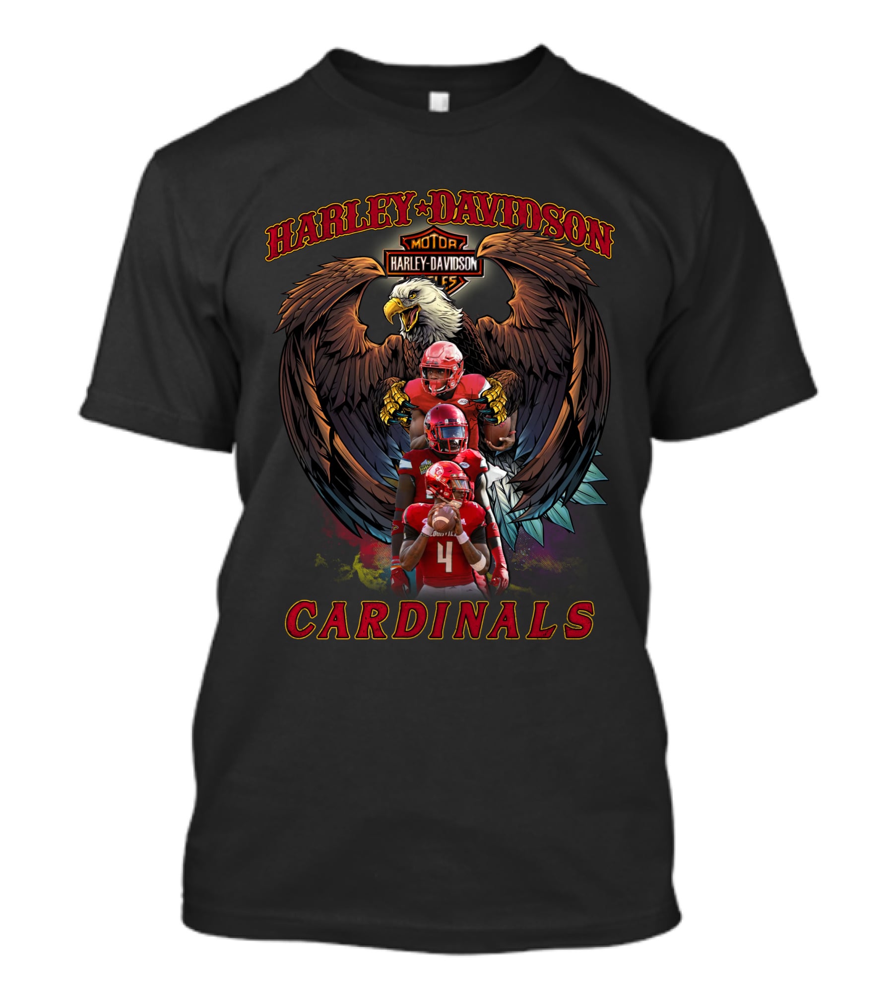 Harley Davidson Motor Louisville Cardinals Football Eagle T-Shirt