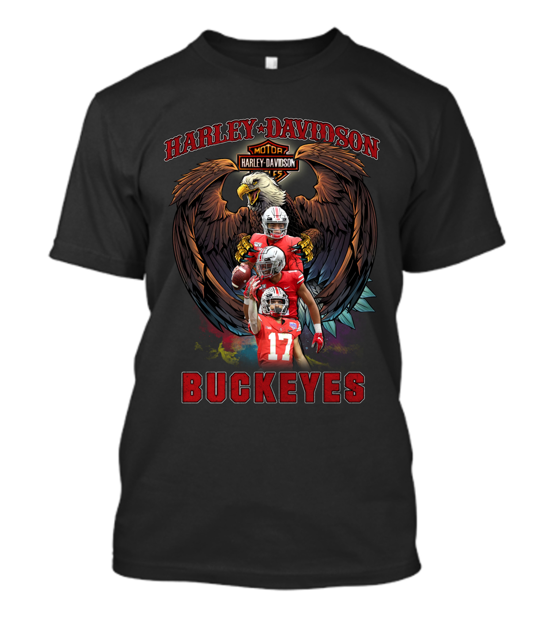 Harley Davidson Motor Ohio State Buckeyes Football Eagle T-Shirt