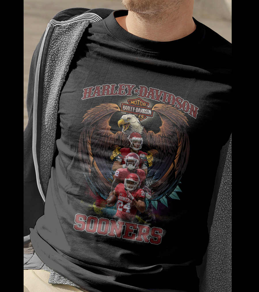 Harley Davidson Sooners Football Eagle T-Shirt
