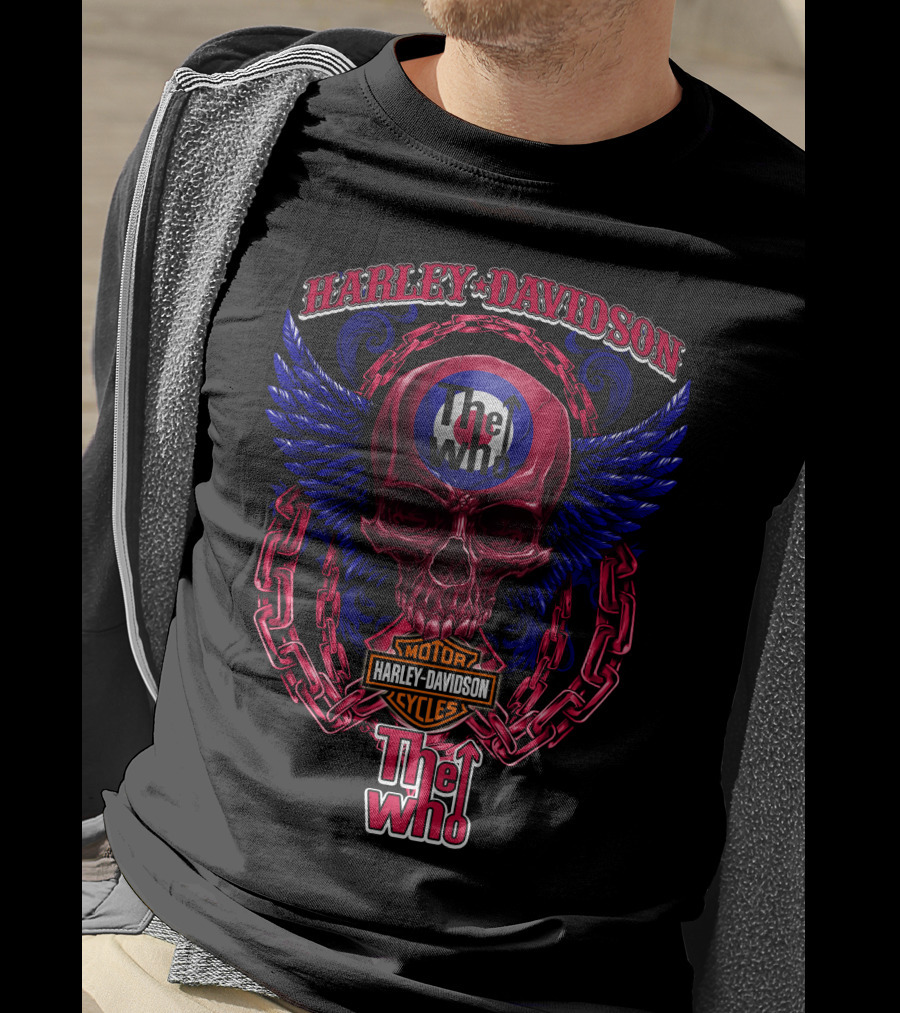 Harley Davidson The Who Skull Wings Chains T-Shirt