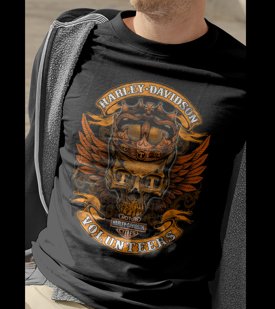 Harley Davidson King Skull Tennessee Volunteers T-Shirt