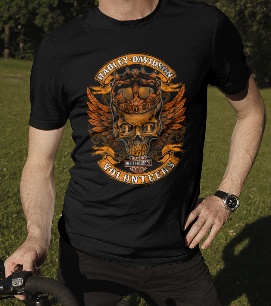 Harley Davidson King Skull Tennessee Volunteers T-Shirt