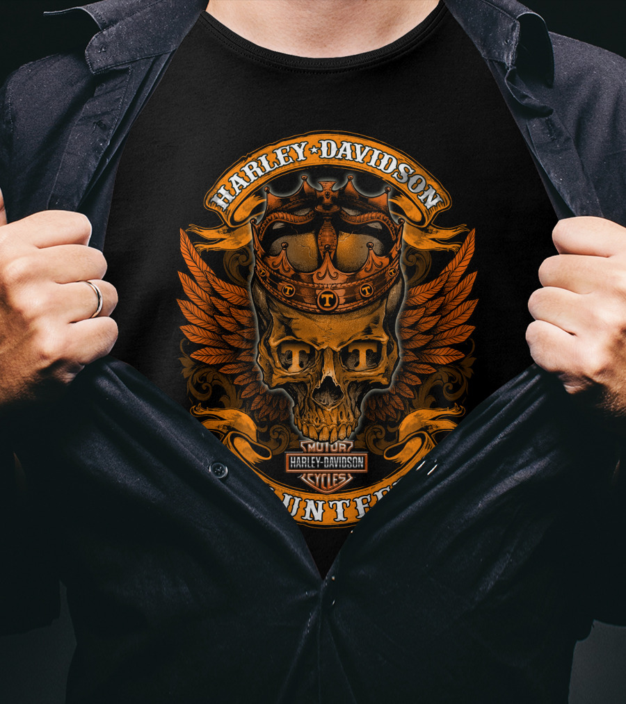 Harley Davidson King Skull Tennessee Volunteers T-Shirt