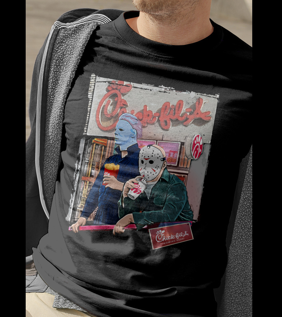Chick-fil-A Halloween Horror Icons Eating T-Shirt