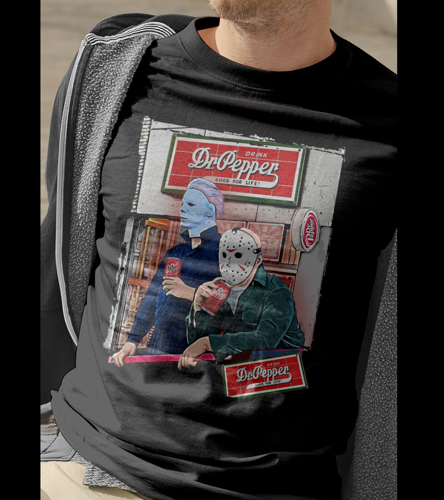 Dr Pepper Halloween Horror Movie Icons T-Shirt